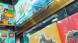 Webcam session at the toy store with fingering