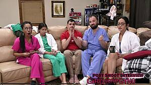 aria nicole spreads her shaved pussy backstage in florida hospital for doctor tampa