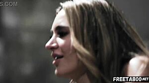 overwhelming ecstasy as a cheating wife gets spitroasted by monster cocks in a taboo mmf threesome.