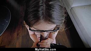 step sister assists stepbrother with early morning erection in high definition roleplay