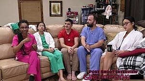 aria nicole spreads her shaved pussy backstage in florida hospital for doctor tampa