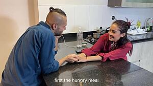 stepbrother fucks me in kitchen, gives lots of cum 😈 - allison sweet