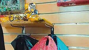 Webcam session at the toy store with fingering