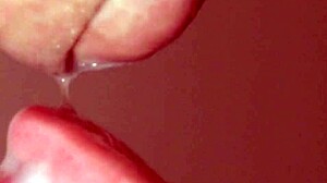 Beautiful step sister receives intense facial close up