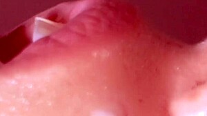 Beautiful step sister receives intense facial close up