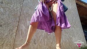 hey, check nippleringlover kinky mom with extreme pierced nipples outdoors