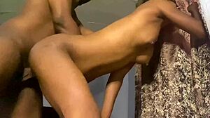 my stepsister keeps moanin to my black cock before and after the rain, her ebony ass and petite tits bouncin