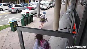 Security Guard Punishes Sexy Shoplifter Allie Addison