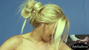 Small-Tits UK Babe Blows Cock On Her Knees POV