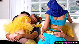 Intense Halloween Swap With Step-Daughters In Doggystyle And Missionary Group Action