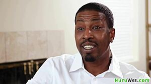 kenzie taylor's emotions surge as she gives isiah maxwell a wet nuru massage