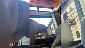 Petite blonde milf dances seductively, showing her big tits and ass while masturbating