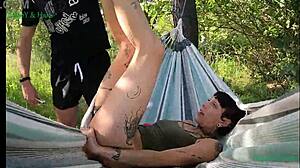 Teen Gropes Pierced Nipples Outdoors