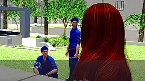 lets play with redhead's big tits and shaved pussy