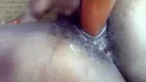 Homemade solo masturbation with huge dildo