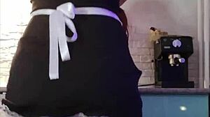 milf in maid costume fucks guy from dating site