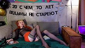 girl in beautiful lingerie cums hard on monster cock