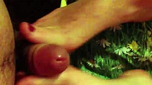 This amateur gives the best handjob, footjob, and even shoejob.