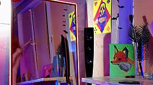 girl in beautiful lingerie cums hard on monster cock