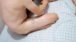 Horny chubby Asian wife takes intense doggystyle pounding from her husband.