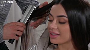 Hey, Martina Smeraldi gets slammed with DP at the hairdresser's!