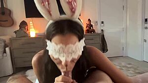 Sweet Little 18+ Bunny Girl Sucks My Big Cock In Cosplay Close Up