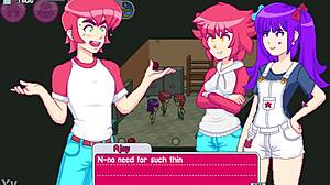 Redhead step sister bent over in doggystyle threesome with best friend and step bro.