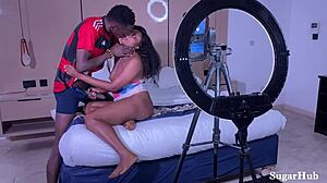 This sexy big ass slut gets fucked by a big black cock on her live stream today