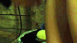 Bound lesbian slave with big boobs gets washed and touched by dom mistress 😈