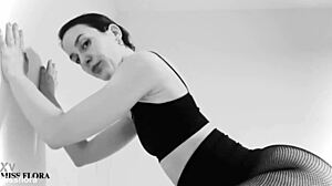 Fishnet Tights Ass And Feet Tease In Black And White