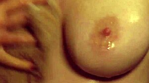 Bound lesbian slave with big boobs gets washed and touched by dom mistress 😈