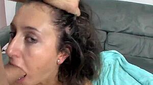 Tight Slut Gets HUGE FACIAL CUMSHOTS After DEEPTHROAT