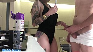 I made my cock a snack for this Brazilian hottie. Her pussy got filled with cum on Sheer!