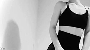 Fishnet Tights Ass And Feet Tease In Black And White