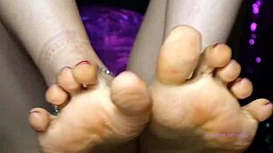 Small 18+ feet mistress in boots dominates with polish