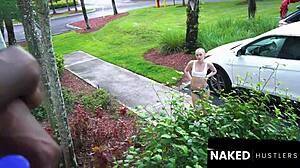 Exotic European Model Sucks Big Cock Bent Over In Public America