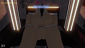 Fucking a cowgirl in Roblox game with riding action 😈