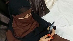 Hot Naughty Muslim Sister Lifts Hijab on Bed for Stepbrother Fuck