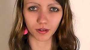 Pretty brunette amateur lands a sticky facial after casting interview.