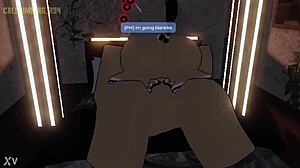 Fucking a cowgirl in Roblox game with riding action 😈