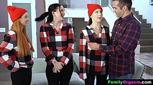 FamilyOrgasm - Teen 18+ Plows Step Dad with Redhead Babe at Group Meeting