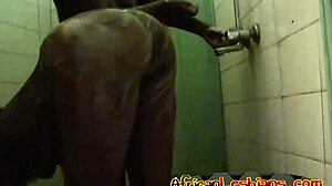 Two horny african lesbians play under the shower