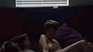 big titt lesbian plays with her shaved pussy then takes bbc deep