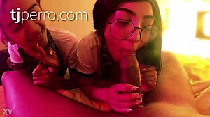 Wow, Two Tijuana Teens Suck Haitian's Big Cock!