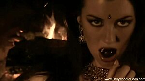 Erotic Ritual Teasing Nude Brunette