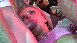 Double penetration sexparty with slut and dirty men in orgy gangbang