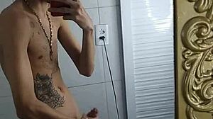 Detailed leaked video of thiagokelton masturbating with tattoos visible