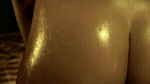 Erotic Ritual Teasing Nude Brunette