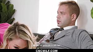 The boss milf is determined to find a way to keep her employee motivated!