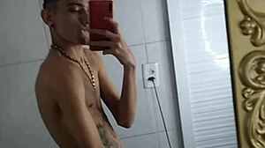 Detailed leaked video of thiagokelton masturbating with tattoos visible